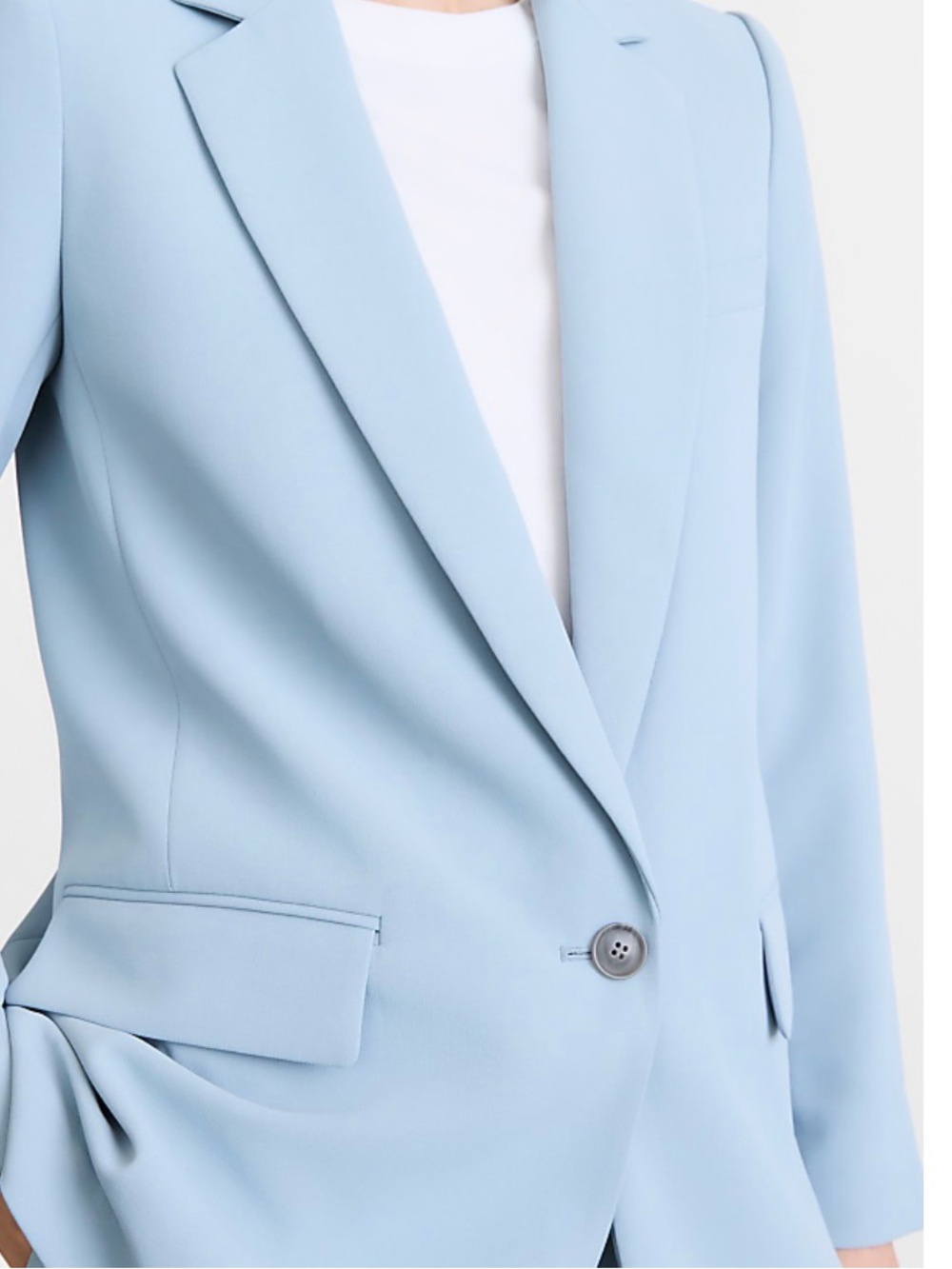 LOFT Light Blue Single-Button Blazer